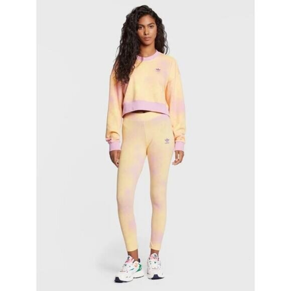 Adidas Original Women's 7/8 Legging In Bliss Lilac Almost Yellow Size Small - Picture 1 of 9